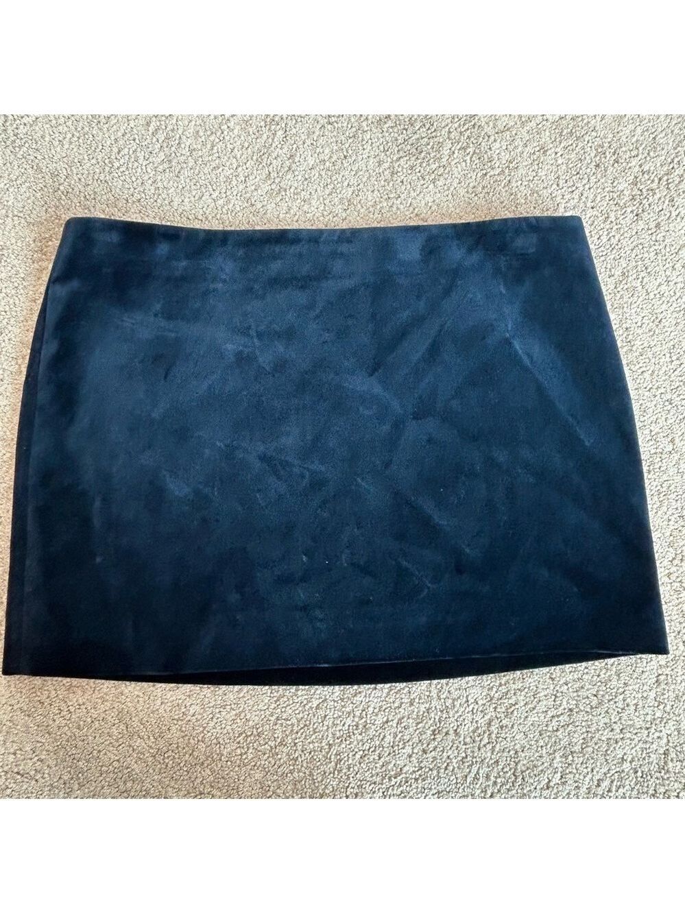 Zara dark blue navy velvet miniskirt holiday edition Sz L NWOT night out party